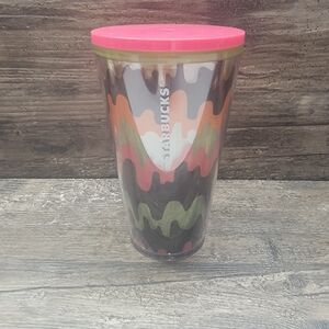 Starbucks Halloween 2023 Multicolor Drip Glow-In-The Dark 16 Oz Cold Cup Tumbler